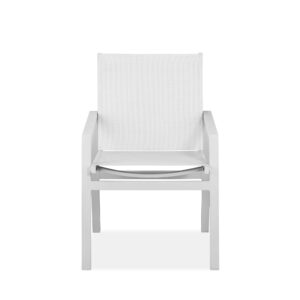 Set of Two White Gold  Faux Leather Fabric Dining Chairs