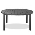 57-75 X 57 X 30 Gray Aluminum Dining Table