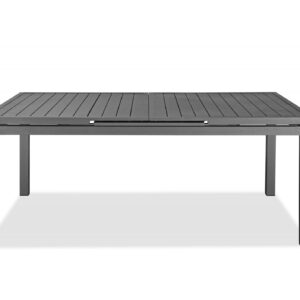 63 X 35 X 30 Clear Glass Aluminum Extendable Dining Table