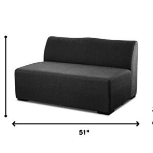 51 X 33 X 27 Dark Charcoal Fabric Love Seat