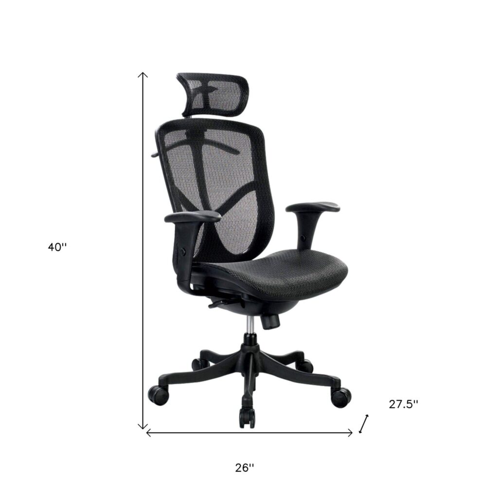 26″ x 27.5″ x 40″ Black Mesh Low Tilt Chair
