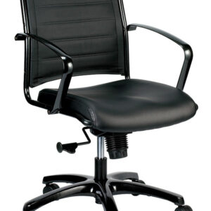 22.37" x 25.5" x 41.5" Black Leather Chair