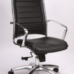 22″ x 25.5″ x 35.8″ Black Leather Chair