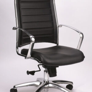 22.37" x 25.5" x 41.5" Black Leather Chair