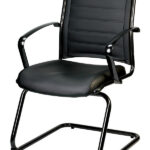 22″ x 25.5″ x 35.4″ Black Leather Guest Chair