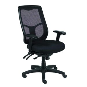 Black Mesh Fabric Rolling Office Desk  Chair