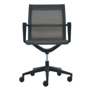 23.04" X 25.6" X 41.74" Black Flat Bungie Cords High Back Office Chair with Graphite Black Frame and Base