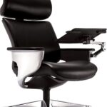 32.5″ x 32.3″ x 40.75″ Black Leather  Chair