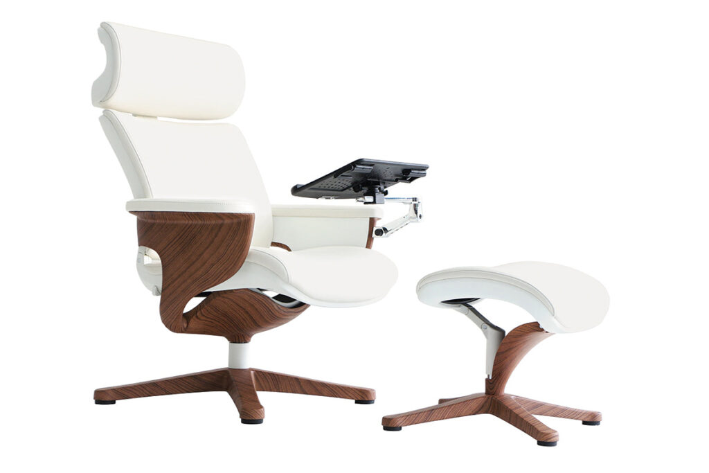32.5″ x 32.3″ x 40.75″ White Leather Chair