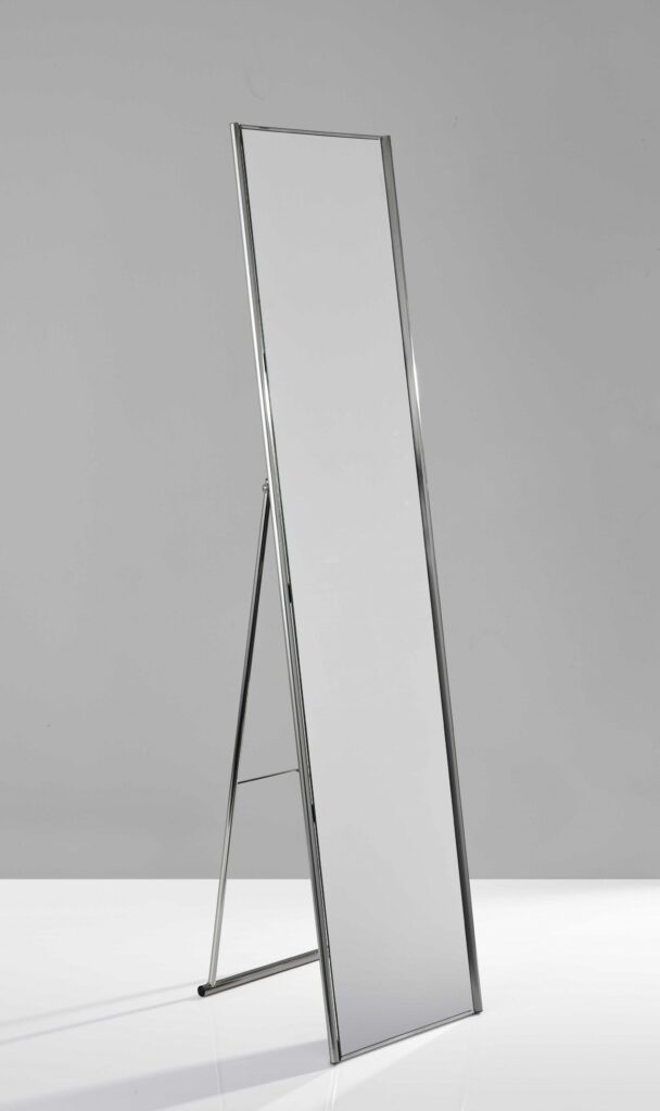 13.5′ X 14.5′ X 59′ Brushed steel  Floor Mirror