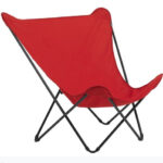 Modern Indoor Outdoor Red XL Folding Lounge Chair