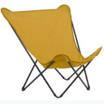 Modern Indoor Outdoor Golden Yellow XL Folding Lounge Chair