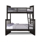Contemporary Charcoal Black Finish Twin over Full Bunk Bed
