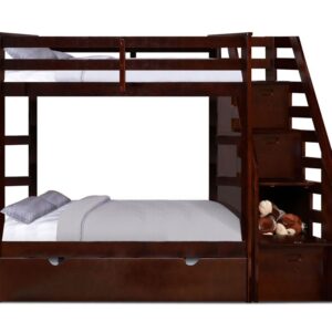 Black Upholstered Twin Platform Bed with Nightstand