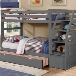 Espresso Twin Size Wood Loft Bed with Storage Shelves and Desk