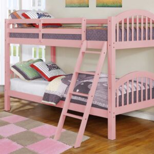 White Double Full Size Stairway Bunk Bed With Drawer