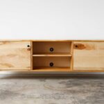 Natural Maple And Black Steel TV Stand or Media Center