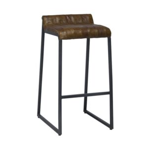 Black Upholstered Back and Seat Bar Stool