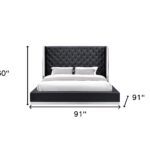 60 X 91 X 91 Black Faux Leather Bed King