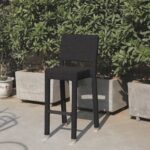 42.5 X 29 X 29 Black Aluminum and Wicker Bar Table Set of 5