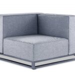 29 X 41 X 41 Gray Aluminum Modular Armless Corner