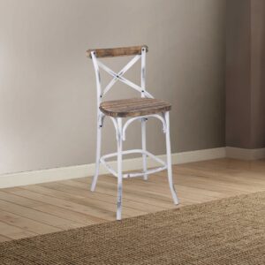 16.5 X 20 X 32-42 White Stainless Steel Bar Stool