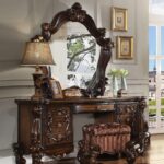 22′ X 22′ X 19′ Cherry Oak Fabric Vanity Stool