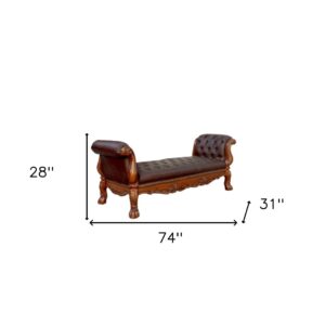 38' X 26' X 18' Espresso Bonded Leather Match Ottoman With Storage