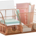 Stylish Rose Gold 6 Compartment Desk Organizer
