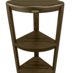 Teak Three Tier Corner Corner Shower Shelf  in  Brown Finish