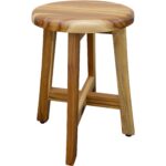 13″ Round Compact Teak Chair in Natural Finish