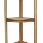 Compact Teak 3 tier Corner Shower Outdoor Bench in Natural Finish
