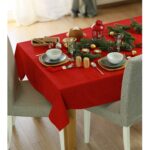 70″ Merry Christmas Rectangle Tablecloth in  Red