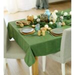 70″ Merry Christmas Rectangle Tablecloth in  Green