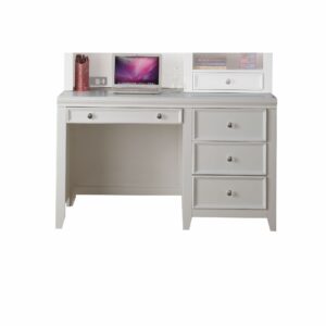 White Vintage Look Newspaper and Magazine Rack With Clock