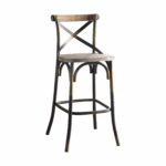43′ High Back Antiqued Copper and Oak Finish Bar Chair