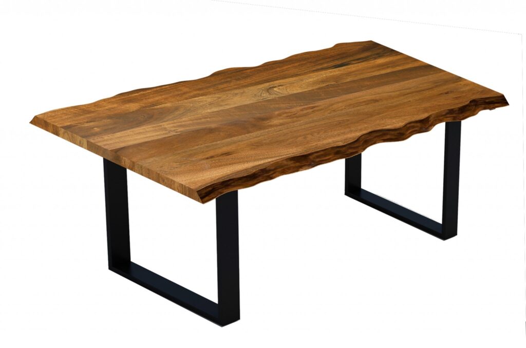 63″ Modern Rustic Real Wood Live Edge Dining Table