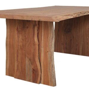Dark Wood Modern Pedestal Dining Table