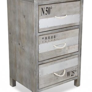 Nautical Gray Wash Wood Accent Cabinet