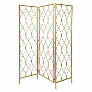 Gray Wash 4 Panel with Scroll Work Room Divider Screen