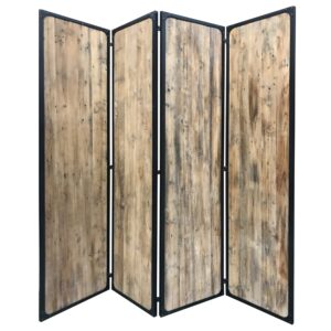 3 Panel Mocha Room Divider with Tri-fold Design