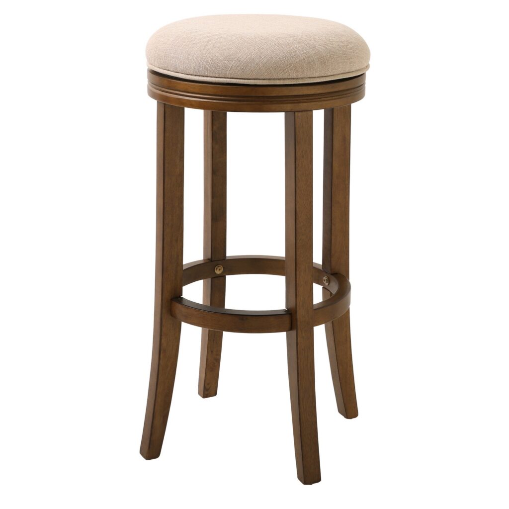 30″ Honeysuckle Finished Solid Wood frame with Cream fabric Bar Stool