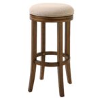 30″ Honeysuckle Finished Solid Wood frame with Cream fabric Bar Stool