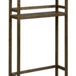 48″ Chestnut Finish 2 Tier Solid Wood Over Toilet Organizer
