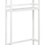 48″ White Finish 2 Tier Solid Wood Over Toilet Organizer