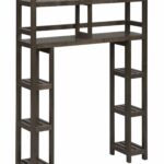 Espresso Finish 2 Tier Solid Wood Over Toilet Organizer