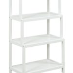 37″ Bookcase with 4 Shelves in White