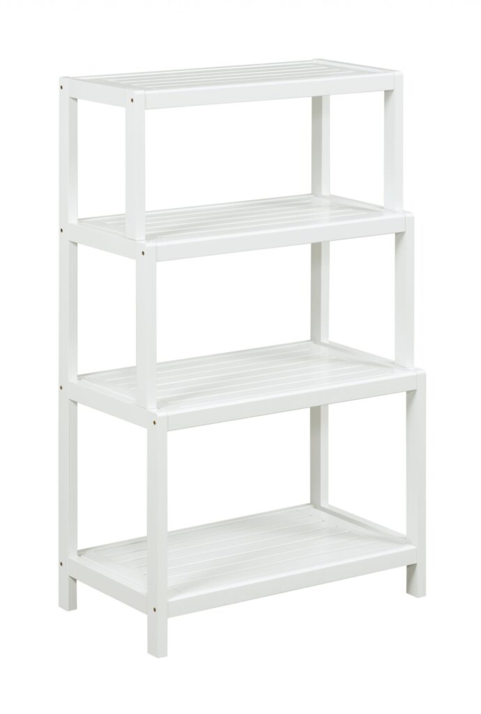 37″ Bookcase with 4 Shelves in White