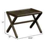 23″ Dark Brown Wood Slat Stool or End Table