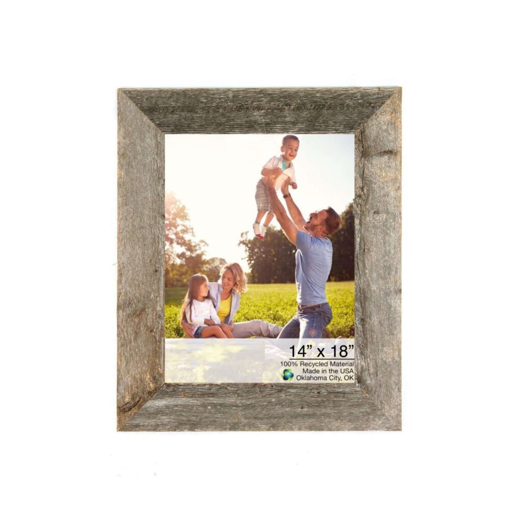 14×18 Natural Weathered Grey Picture Frame with Plexiglass Holder